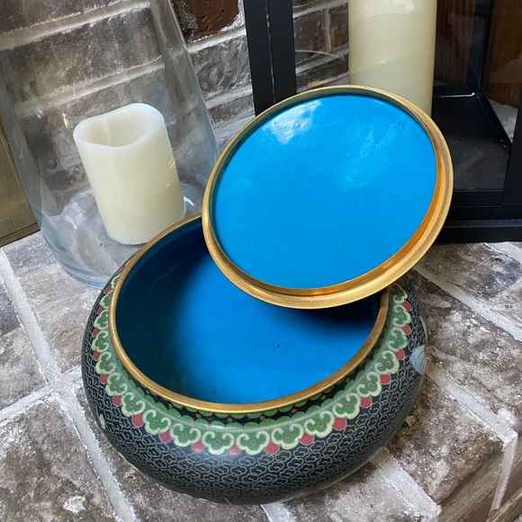 CLOISONNÉ Bowl with Lid - Picture 5 of 10